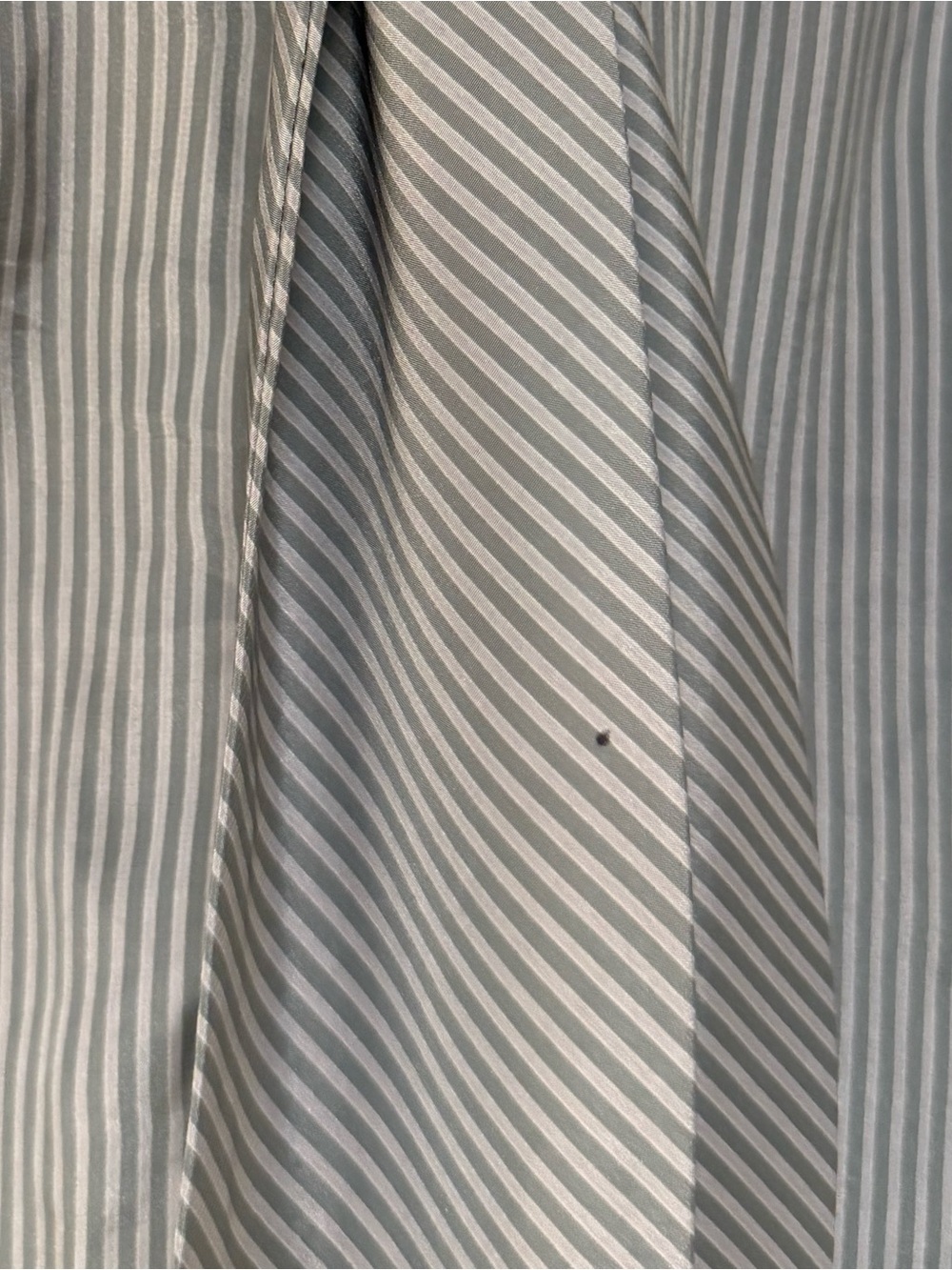 Vintage Gray Pinstripe Bow Neck Button-Front Blouse 1980 Sz 10 Corporate Chic - Picture 9 of 11